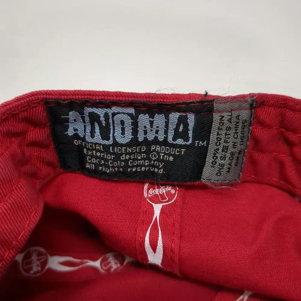 Anoma Baseball Cap Red One Size Coca Cola Embroidered Adjustable Strapback hat
